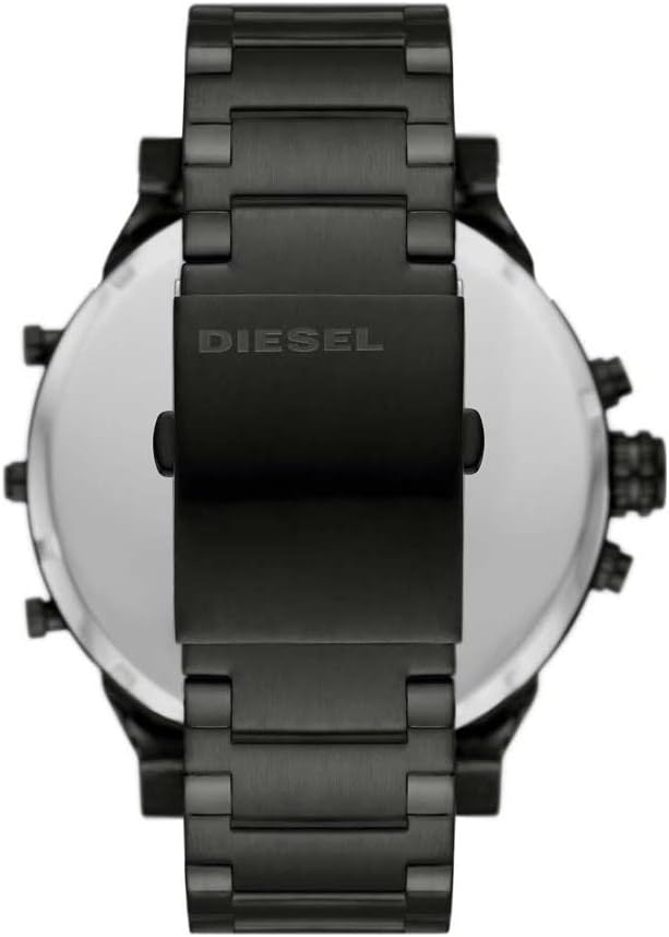 Diesel Watch for Men Mr. Daddy 2.0, Chronograph Movement, 57 mm Black Stainless Steel Case with a Stainless Steel Strap, DZ7460