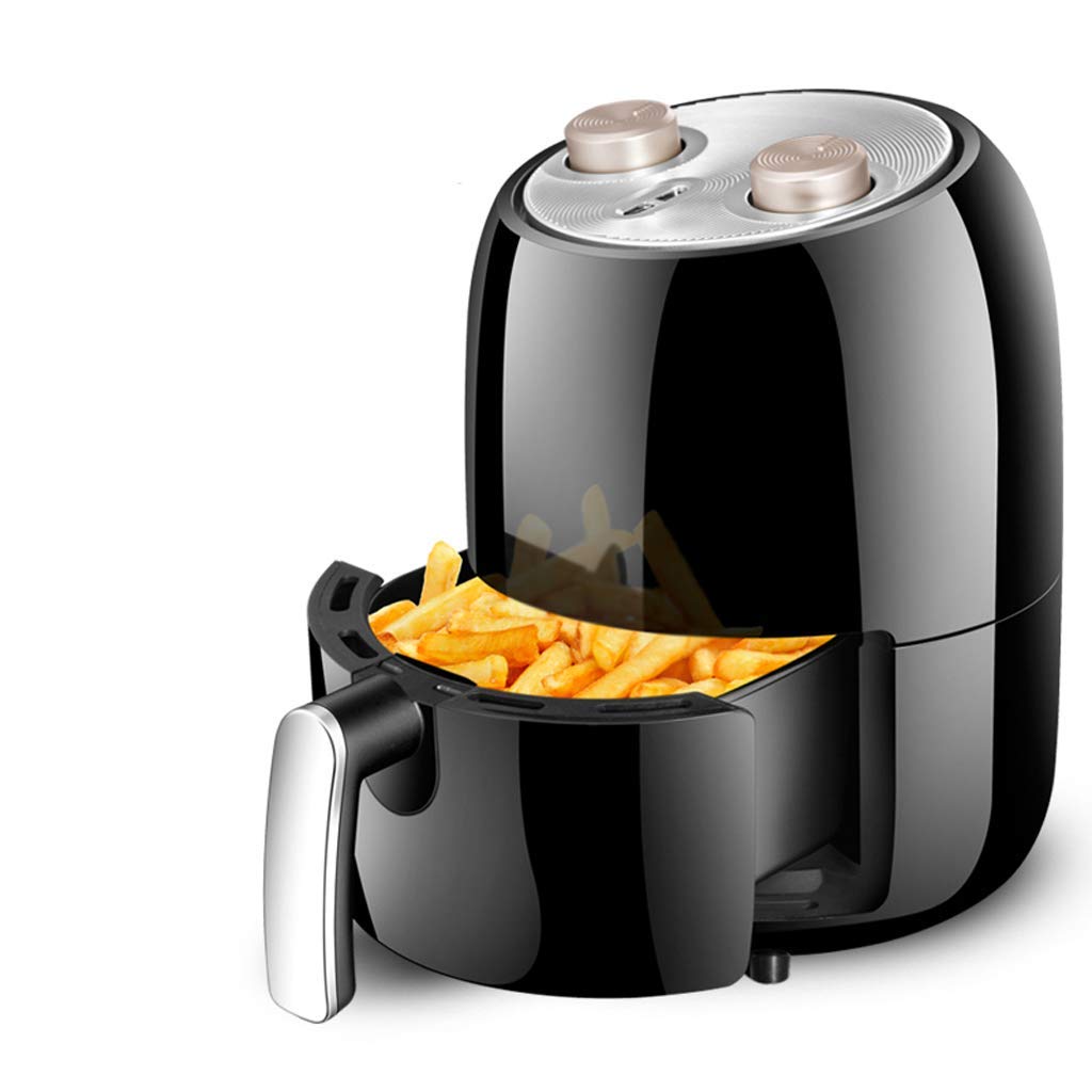 Oil-Free Air Fryer, Healthy Cooking Toaster Oven Turbo Broilers French Fries, Onion Rings, Convection Power Air Oven 2 Qt, Black Stabilize