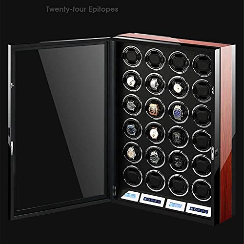 24+0 Watch Winder Remote Control LCD Touch Screen Rotary Mover Deluxe Quiet Motor Pine Box with Lock 50.5 x 21 x 75 cm