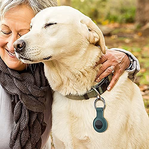 [5-Pack] AirTag Holder - Silicone Case for AirTag Keyring for Keys, Bags, Luggage, Pet Collars - Anti-Lost and Scratch-Resistant Design for Apple Air Tags 2021