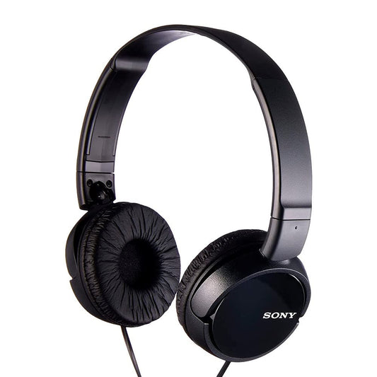 Sony MDR-ZX110 Wired Overhead Headphones, Neodymium Dynamic Drivers, Swivel Fold Design - Black