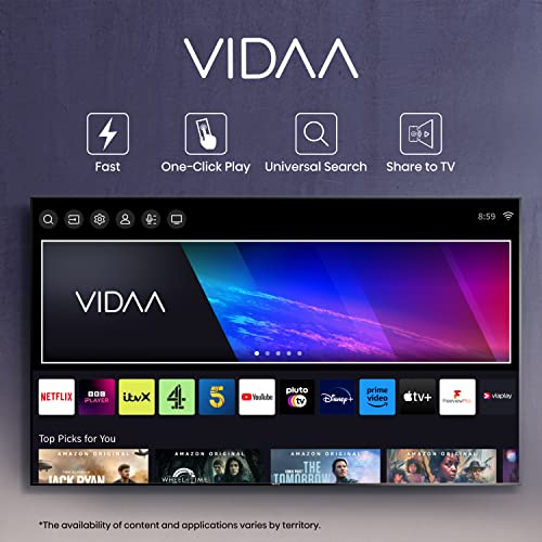 Hisense 65 Inch ULED Mini-LED TV 65U6KQTUK - Quantum Dot Colour, Dolby Vision IQ, VIDAA Smart TV, and Youtube, Freeview Play, Netflix and Disney+ (2023 Model)