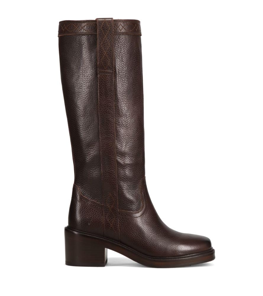 Frye Women's Kate Pull On Wide Calf Western Boot, Dark Brown Extended Calf, 5.5 UK