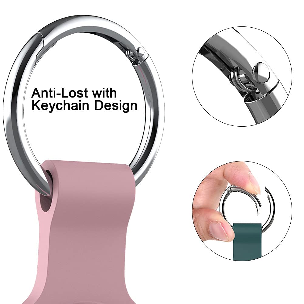 [5-Pack] AirTag Holder - Silicone Case for AirTag Keyring for Keys, Bags, Luggage, Pet Collars - Anti-Lost and Scratch-Resistant Design for Apple Air Tags 2021