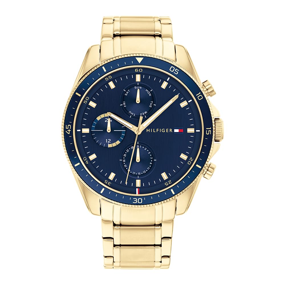 Tommy Hilfiger Analogue Multifunction Quartz Watch for Men with Silver Stainless Steel or Leather Bracelet