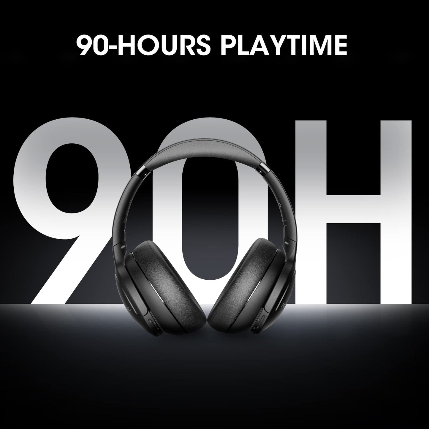 DOQAUS Bluetooth Headphones Over Ear, 90H Playtime Bluetooth5.3 Wireless Headphones, 3 EQ Mode, HiFi Stereo Bass Sound, Headphones Wireless(Black)