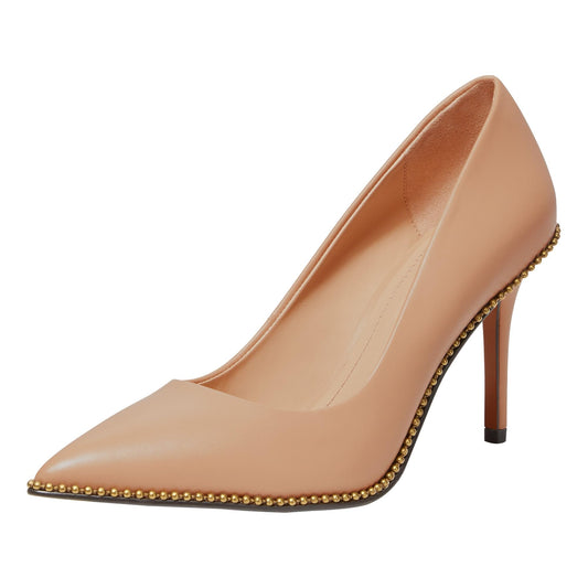 Coach Women's Waverly Pump Shoes with Beadchain, Beechwood Leather, 5.5