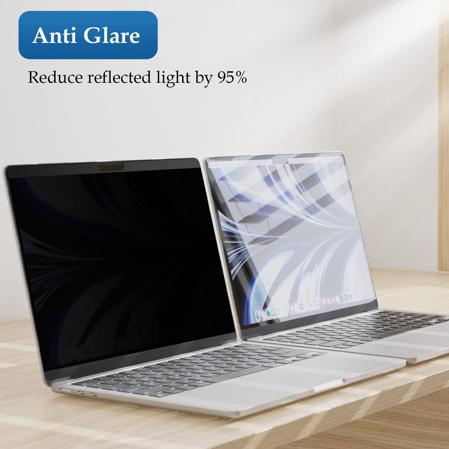 Magnetic Privacy Screen Filter for MacBook Pro 13 Inch (2016-2022, M1, M2) and MacBook Air 13 (2018-2020, M1), Removable Laptop Privacy Filter with Camera Cover Slide, Anti Glare Blue Light IPROKKO