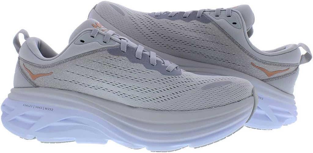 Hoka One Bondi 8 Womens Shoes, Harbor Mist/Lunar Rock, 7 UK (1127952HMLR)