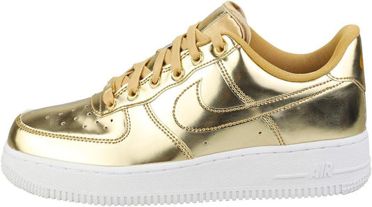 NIKE Women Women Sports Shoes AIR Force 1 SP Metallic GO Gold 7 UK