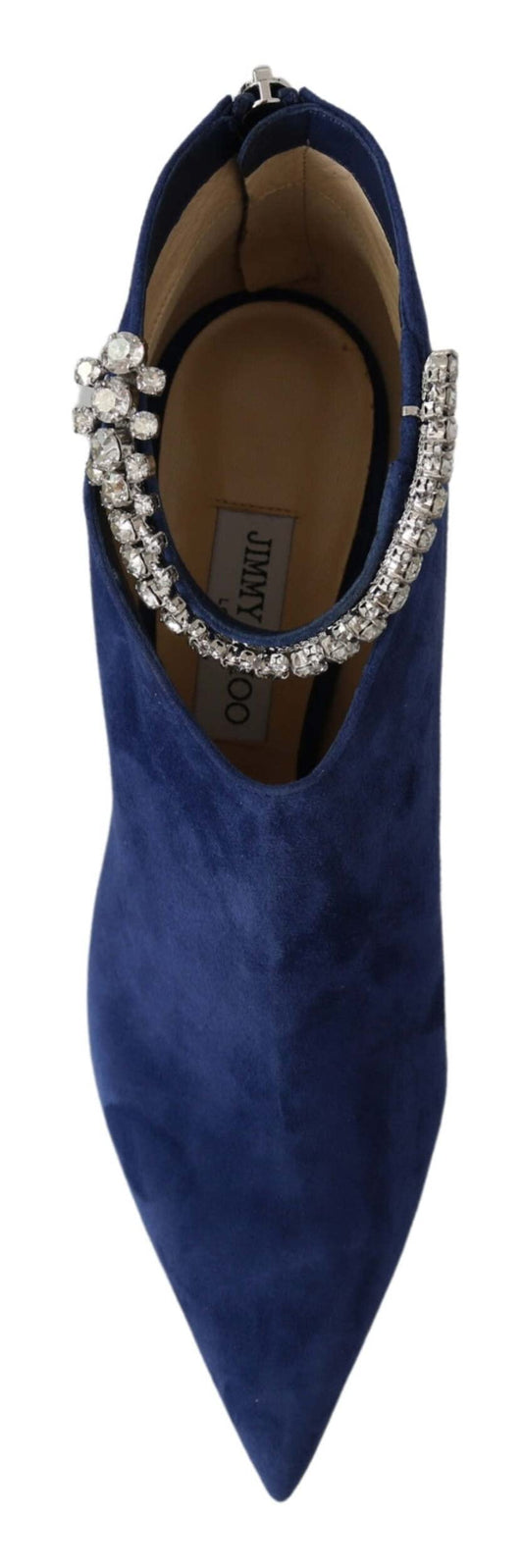 JIMMY CHOO Pop Blue Leather Blaize 100 Boots Shoes, Blue, 9 UK
