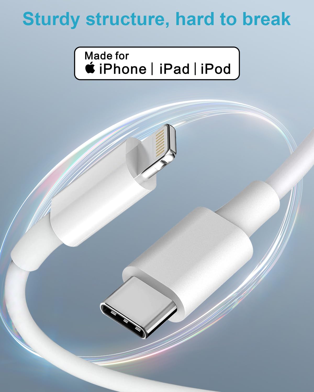 iPhone Fast Charger Plug and 2M Cable [Apple MFi Certified], 20W Fast Charge for Apple iPhone 14/14 Pro/13/13 Pro/12/12 Pro/11/SE/10/8, iPhone Charger Cable and USB C Fast Charger Plug Power Adapter