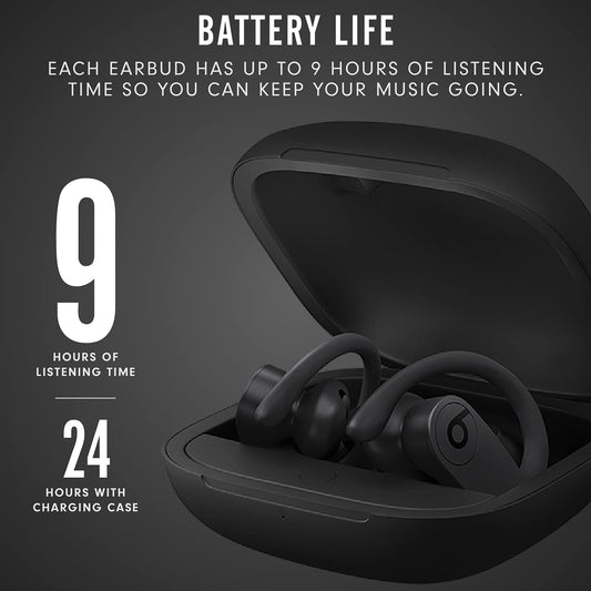 Beats Powerbeats Pro Wireless Earphones - Apple H1 Headphone Chip, Class 1 Bluetooth, 9 Hours Of Listening Time, Sweat Resistant Earbuds, Built-in Microphone - Black