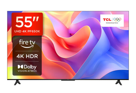 TCL 55PF650K 55-inch 4K Ultra HD, HDR TV, Smart LED Fire TV (Dolby Vision, Dolby Atmos, DTS, HDR 10, Alexa built-in, Airplay2, Miracast)