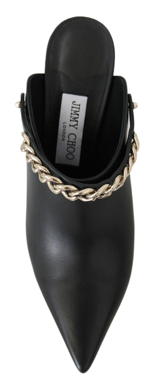 JIMMY CHOO Black Calf Leather Lexx Pumps Shoes, Black, 6 UK