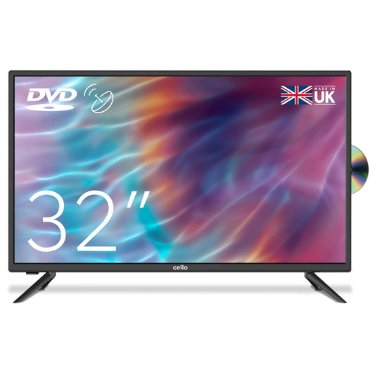 Cello C3220F V3 / ZF0223 32" inch HD Ready LED TV with built in DVD player with Freeview HD Built in Satellite receiver 3 X HDMI and USB 2.0 to record Live TV Made in the UK,Black