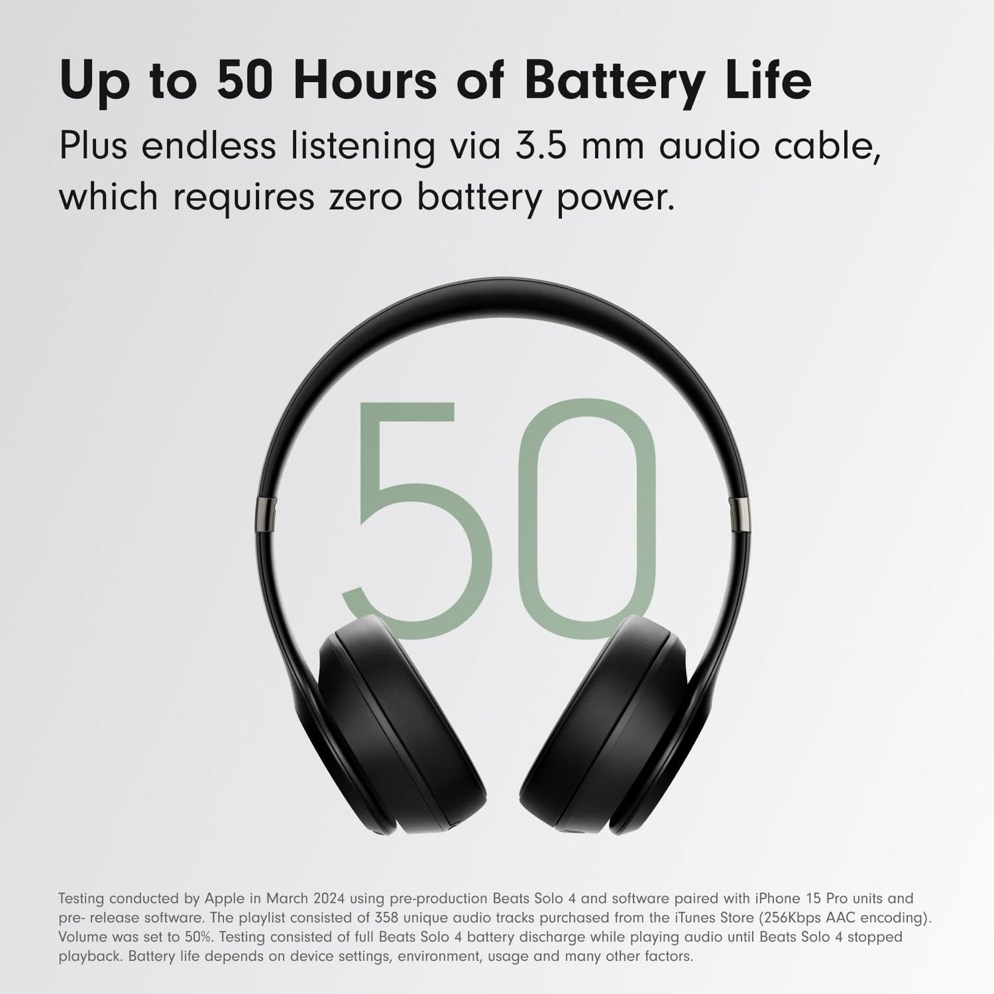 Beats Solo 4 – Wireless Bluetooth On-Ear Headphones, Apple & Android Compatible, Up to 50 hours of Battery Life – Matte Black