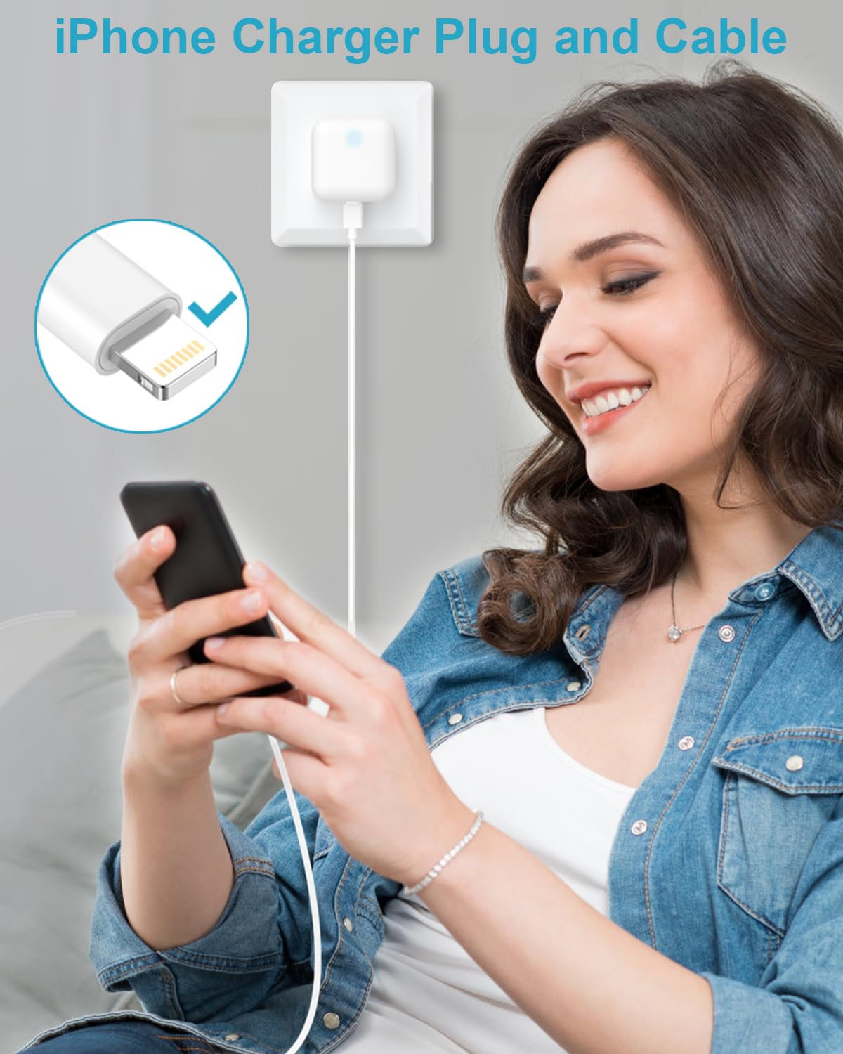iPhone Fast Charger Plug and 2M Cable [Apple MFi Certified], 20W Fast Charge for Apple iPhone 14/14 Pro/13/13 Pro/12/12 Pro/11/SE/10/8, iPhone Charger Cable and USB C Fast Charger Plug Power Adapter