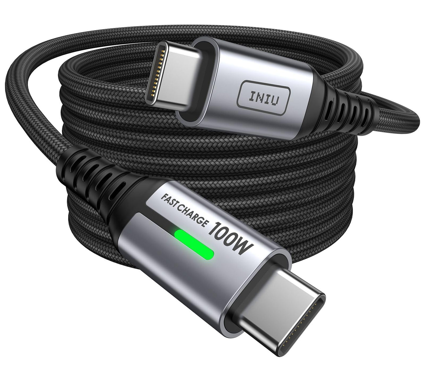 INIU USB C to USB C Charger Cable, [2m] 100W PD3.0 Type C Cable Fast Charging, Phone Charger USB C for MacBook Pro, iPad Air iPhone 16 15 Pro Max, Samsung S24 S23 Ultra, Pixel 9 8, Switch PS5 etc