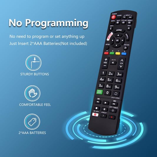Panasonic TV Remote Control Replacement Universal Remote for Panasonic N2QAYB001012 N2QAYB001111 N2QAYB001109 LCD LED 3D HD Plasma Viera Smart TV Remote Control with NETFLX and MY APP Buttons