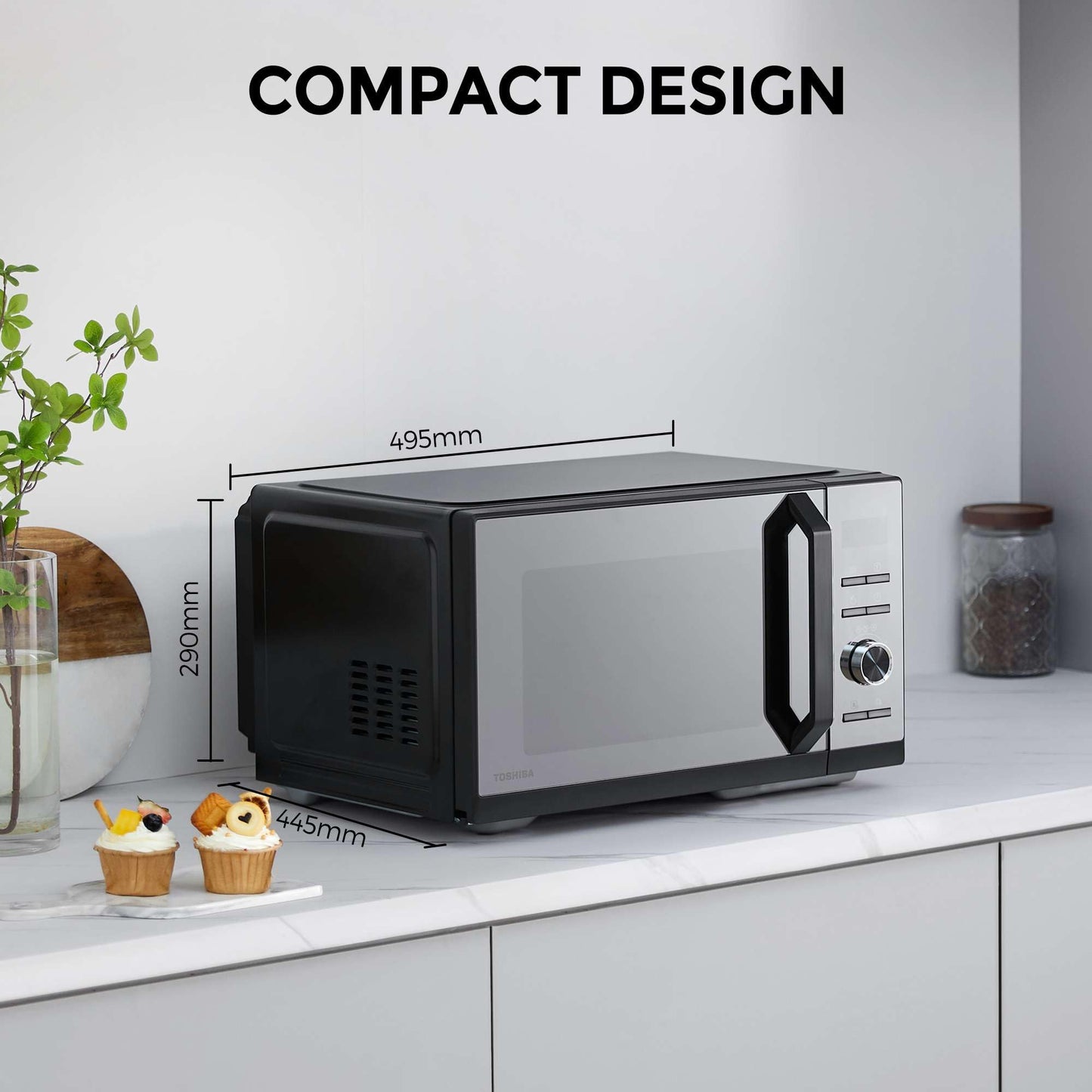 TOSHIBA Air Fry Auto Menu Combo 5-IN-1 26L Countertop Microwave Oven, Broil, Bake, Combi, 10 Power Levels, 10 Auto Cooking Presets, Easy Defrost, Black, 900W, ML2-EC26SF(BS)