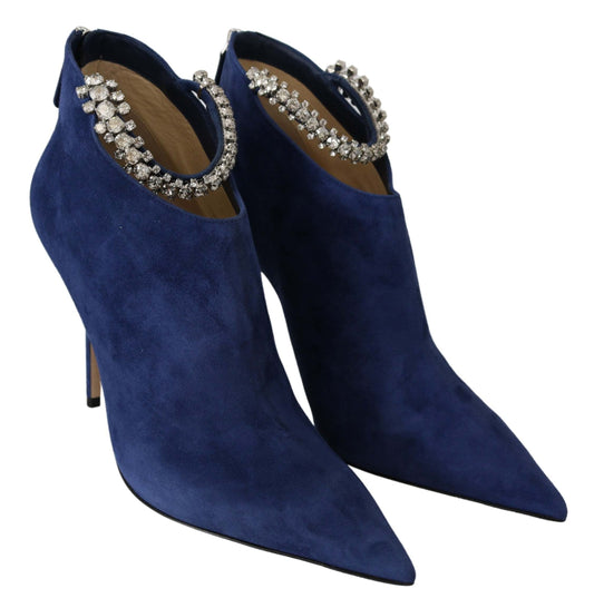 JIMMY CHOO Pop Blue Leather Blaize 100 Boots Shoes, Blue, 9 UK