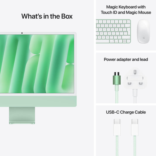 Apple iMac All-in-One Desktop Computer with M4 chip with 10-core CPU and 10-core GPU: Built for Apple Intelligence, 24-inch Retina Display, 24GB Unified Memory, 512GB SSD storage; Green