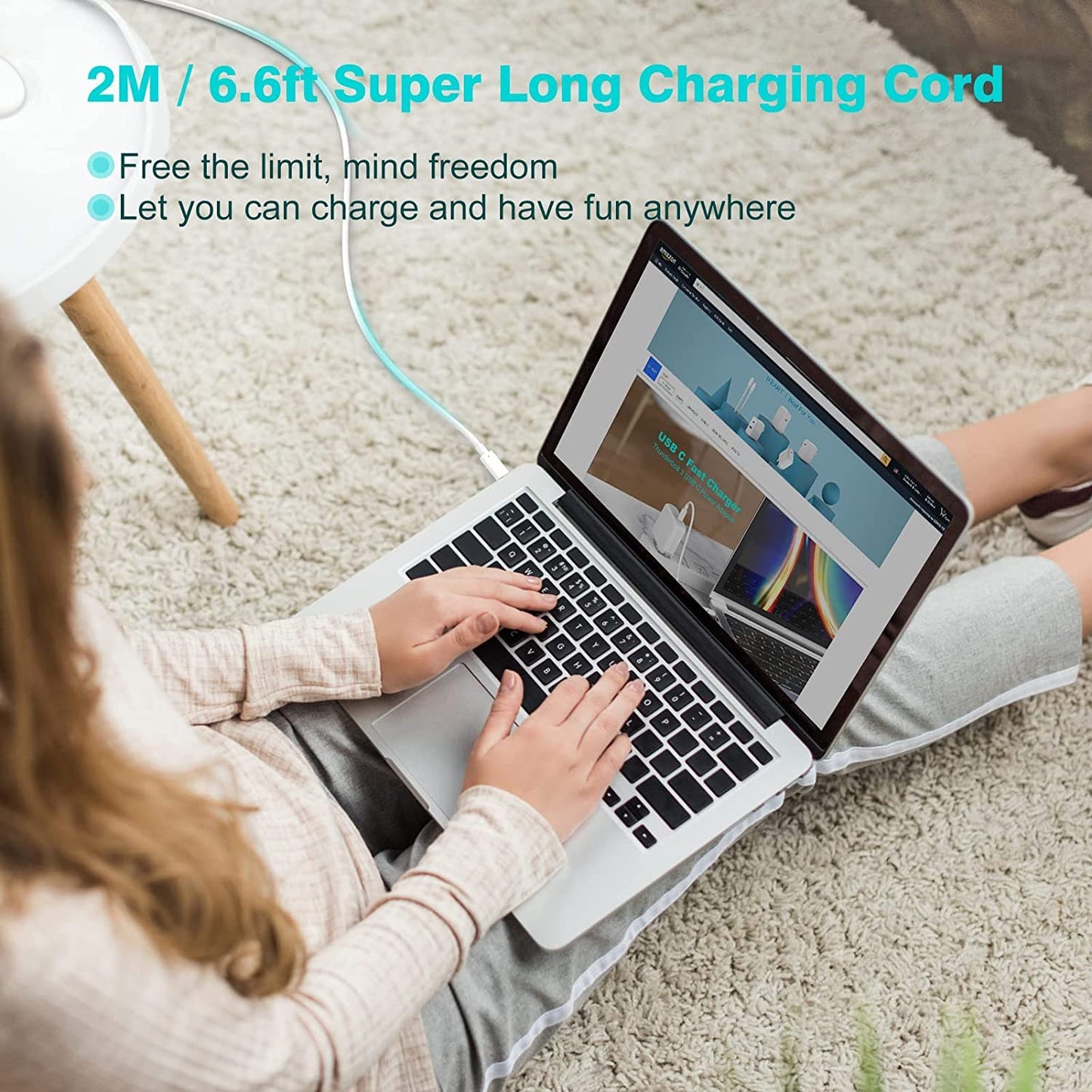 96W Mac Charger Compatible with MacBook Air MacBook Pro 13 14 15 16 inch 2024 2023 2022 2021 2020, M1 M2 M3 Mac Laptop, iPad M4 M2, Type C Fast Power Adapter with 2M/6.6FT MacBook Charger Cable USB C