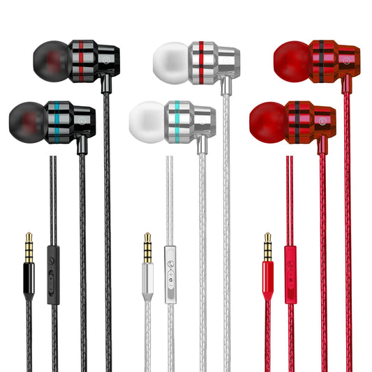 3 Pack In-Ear Headphones, Wired Earphones With Microphone and Volume Control, Noise Isolating and Deep Bass, Lightweight 3.5 mm Earbuds Compatible With iPhone, iPad, Android