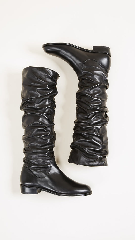 Stuart Weitzman Women's FLATSCRU Fashion Boot, Black Nappa, 7.5 UK