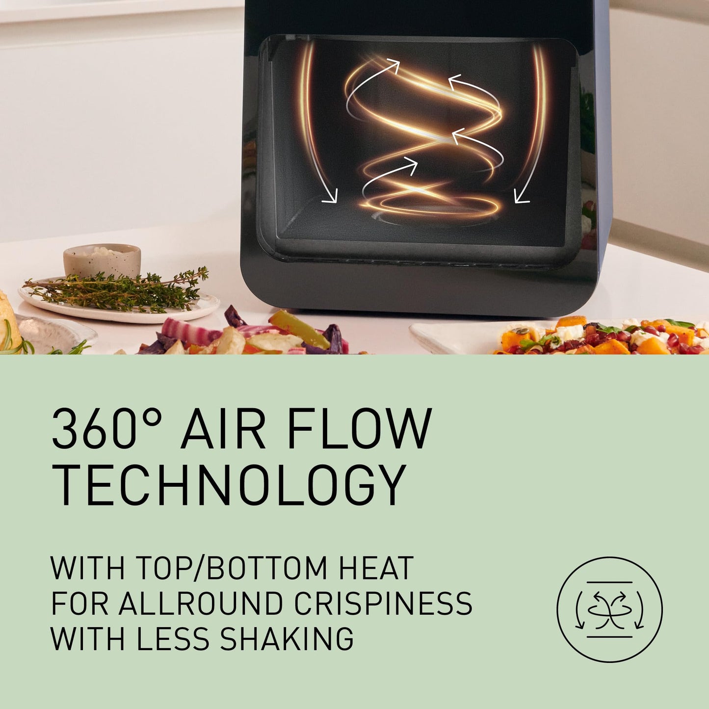 Panasonic NF-CC600AXC Air Fryer With Viewing Window, 6L, 80-200°C, Digital Timer & LCD, Gentle Steam, 11 Presets, Easy Clean, Black/Dark Blue & Rose Gold Handle