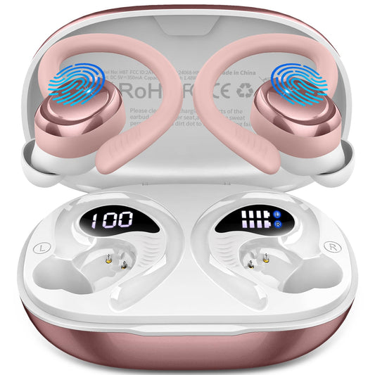 Wireless Earbuds, 2025 Bluetooth 5.4 Headphones Sport, Deep Bass Stereo in Ear Headphone, 4 ENC Noise Cancelling Mic Earphones, 50Hrs IP7 Waterproof USB-C iOS Android Ear Buds for Running Gym Workout