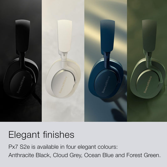 Bowers & Wilkins Px7 S2e Noise Cancelling Wireless Over-Ear Headphones, Qualcomm aptX Adaptive, Quick Charge, 30 Hours Playback, Six Built-In Microphones - Anthracite Black