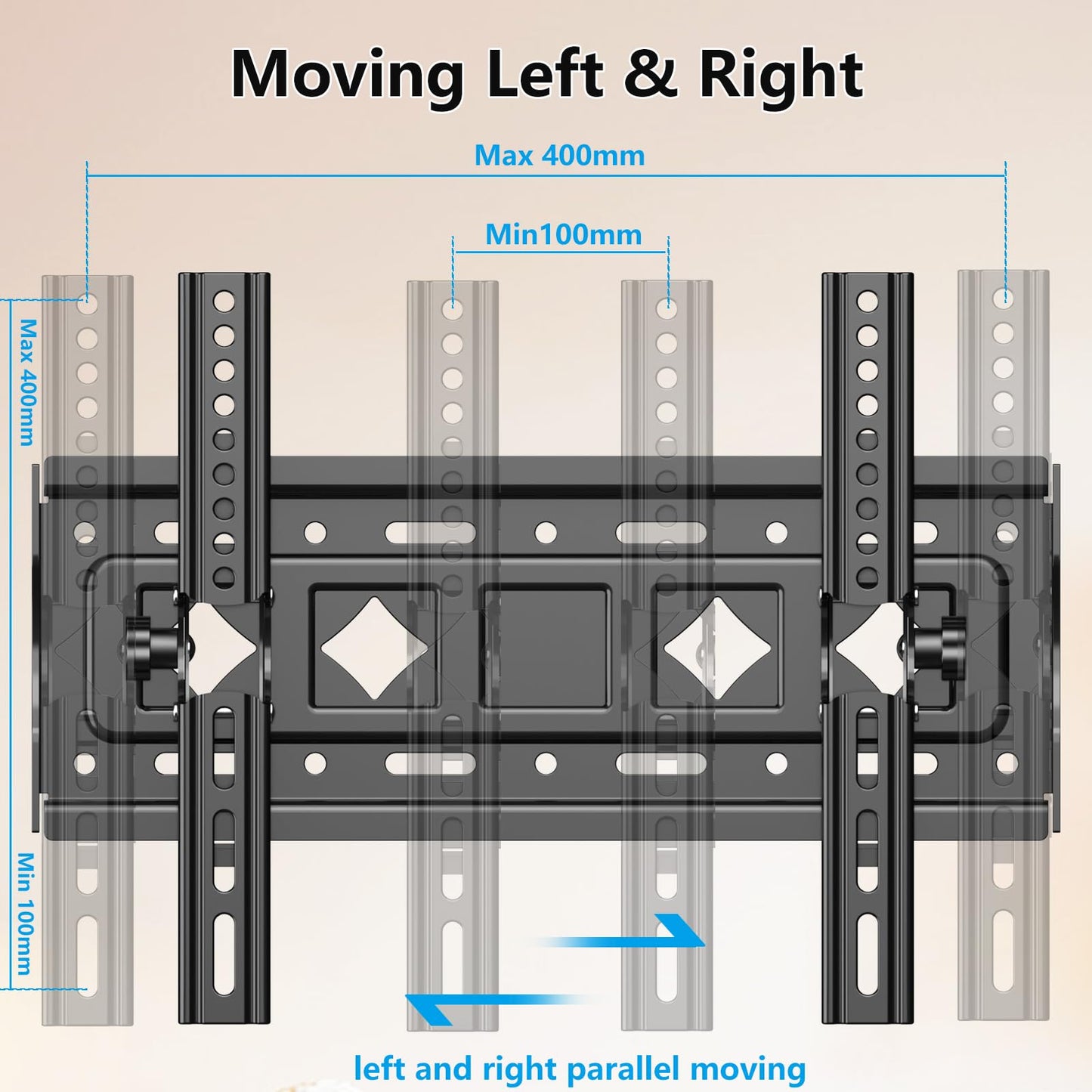 JXMTSPW TV Wall Bracket Fit Most 32-68 inchs LED, LCD OLED and Plasma Flat Curved TVs, Heavy Duty Low Profile Tilt TV Wall Mount, Max VESA 400x400mm and Up to 60kg, Ultra Slim Monitor Wall Mount