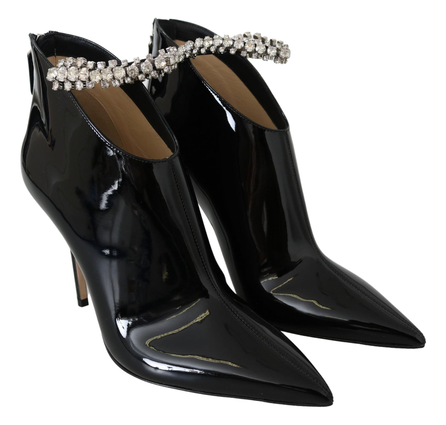 JIMMY CHOO Black Leather Blaize 100 Pat Boots Shoes, Black, 9 UK