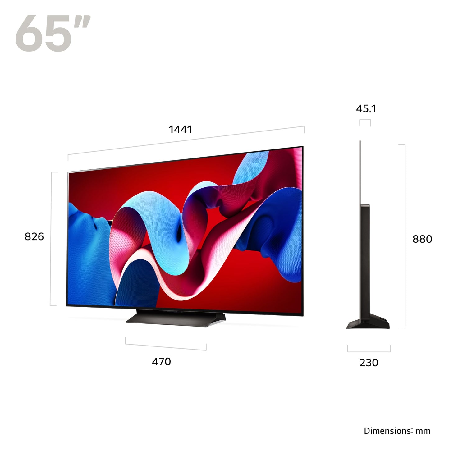 LG OLED65C45LA 65-Inch OLEDevo 4K UHD Smart TV, (α9 AI Processor Gen7, Dolby Atmos, Freeview Play and Amazon Alexa, 120Hz), Umber Brown [Model 2024]