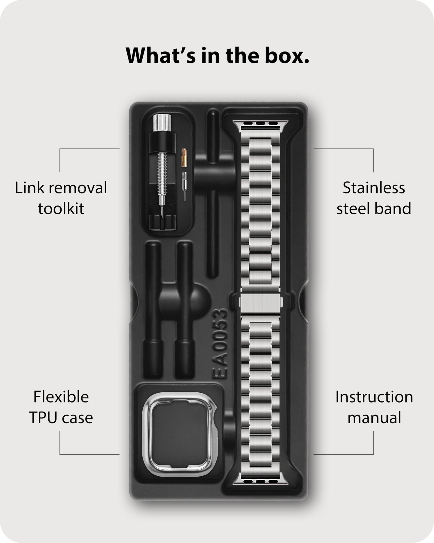 Fullmosa Compatible with Apple Watch Straps 44mm 46mm 45mm 42mm 49mm, Metal Stainless Steel Replacement Bands for iWatch Ultra 2/Ultra/SE/Series 10/9/8/7/6/5/4/3/2/1, Silver & Protective Case