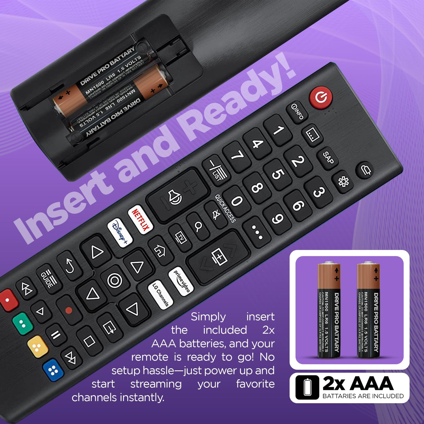 Universal Remote Control for LG Smart TV Remote Control With 2 Battery (AAA) for All Models Lcd Led Hdtv Uhd 3D 4K Universal Tv Remote Lg AKB75095308 AKB75095307 AKB7415324 Lg Remote Cntrol For Tv
