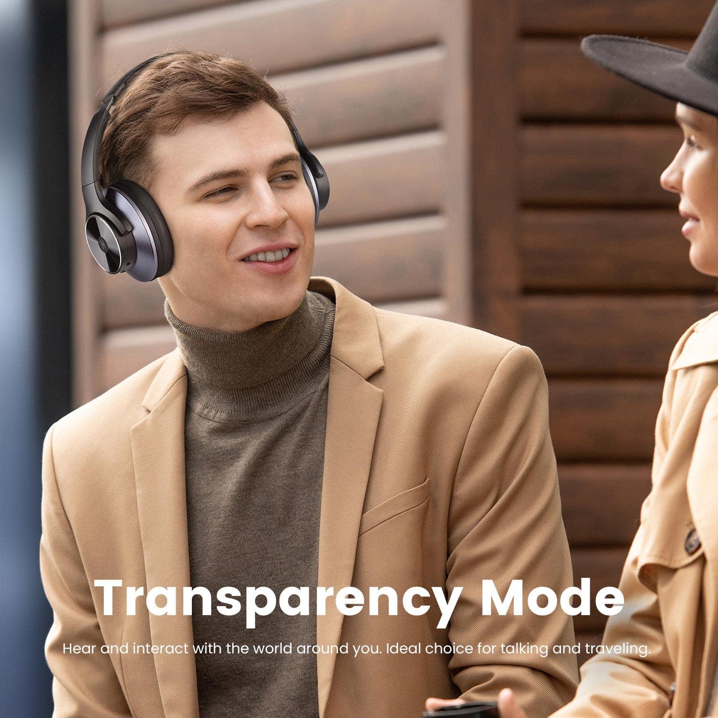 OneOdio A10 Hybrid Active Noise Cancelling Headphones [62 Hrs Playtime] Wireless Bluetooth Over Ear Headphones with Hi-Res Audio, Transparency Mode, Deep Bass, CVC 8.0, for Travel PC Home Office