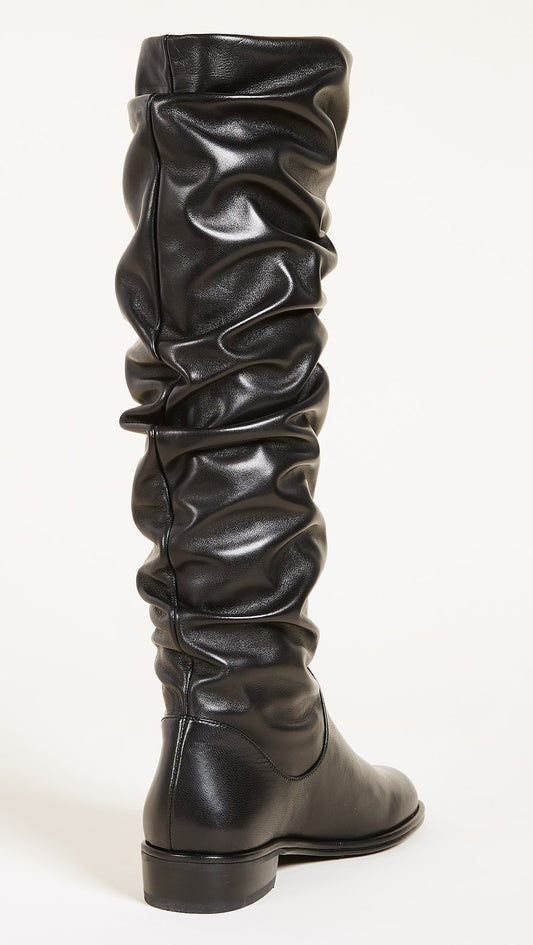 Stuart Weitzman Women's FLATSCRU Fashion Boot, Black Nappa, 7.5 UK
